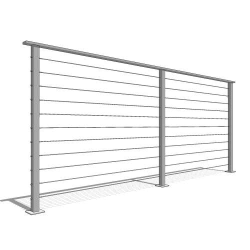 CAD Drawings AGS Stainless Inc. Cable Railing System with Flat Top